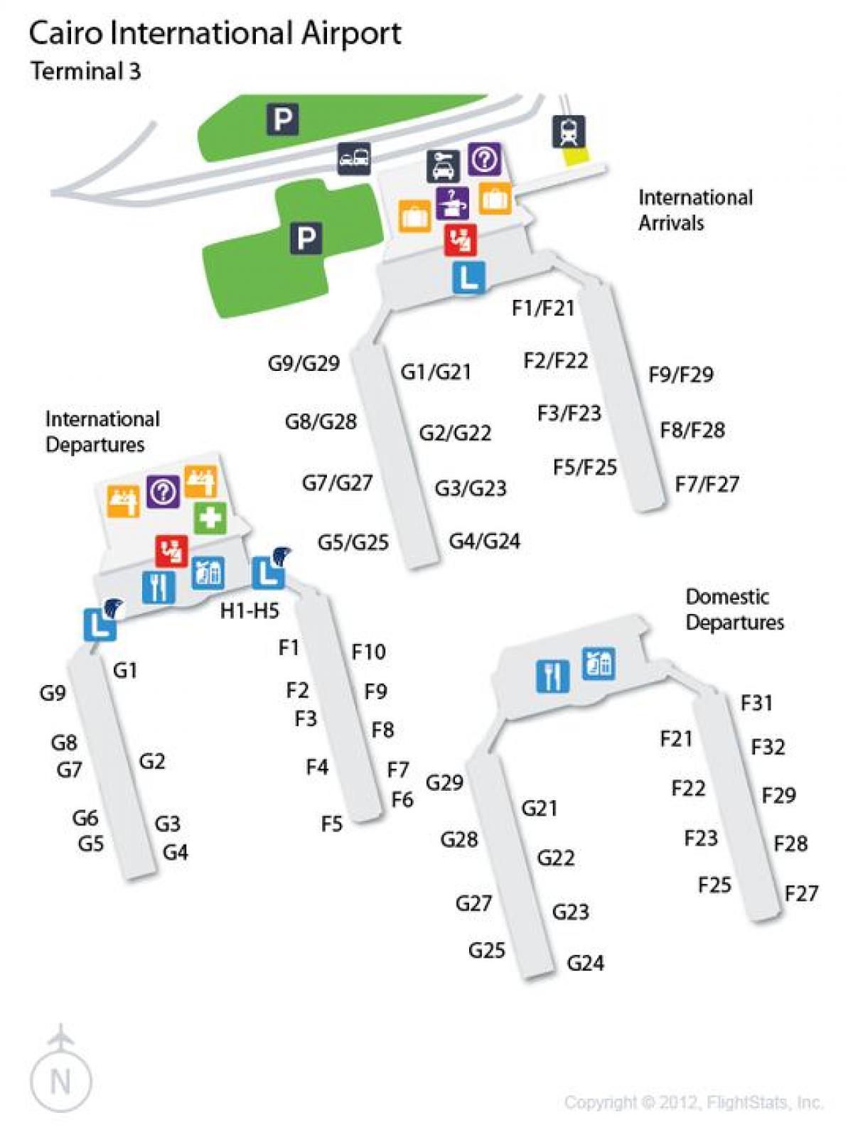 Kaart van caïro airport terminal