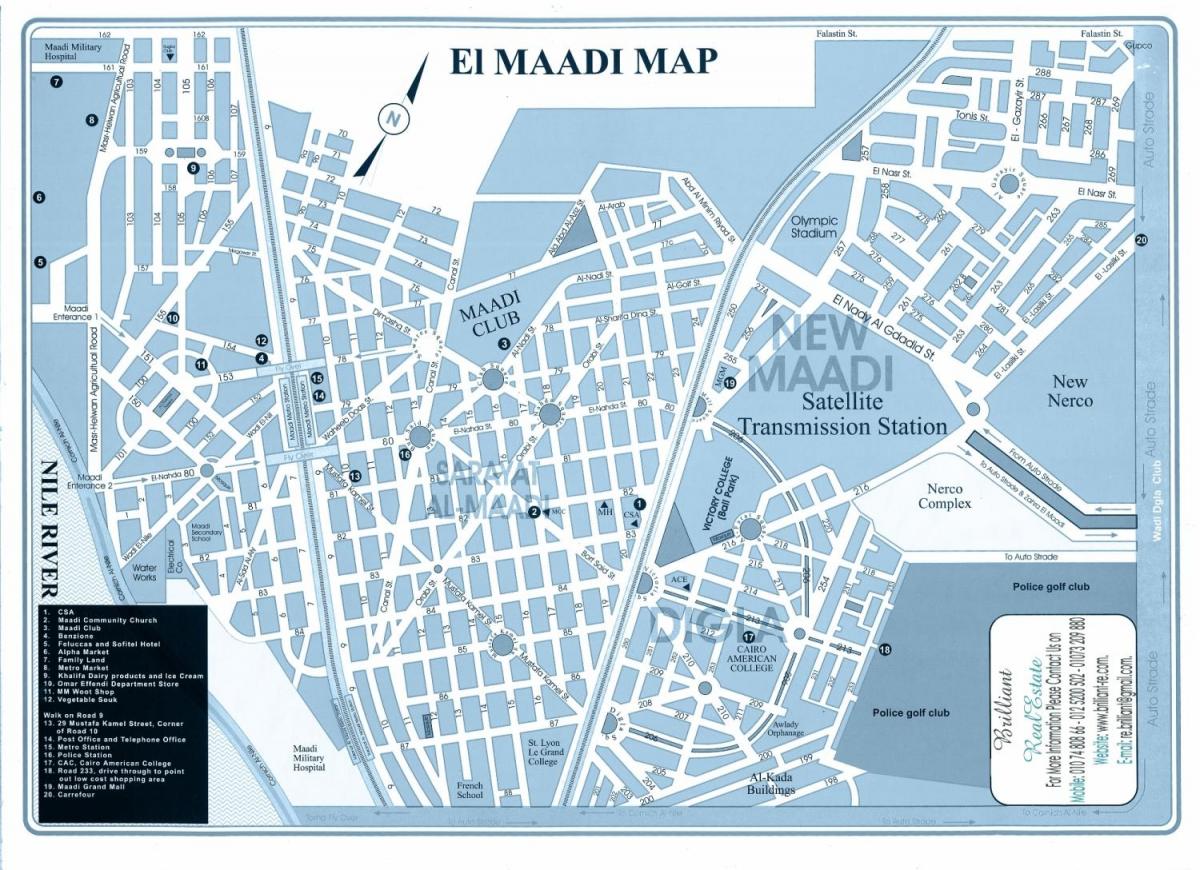 Kaart van cairo maadi