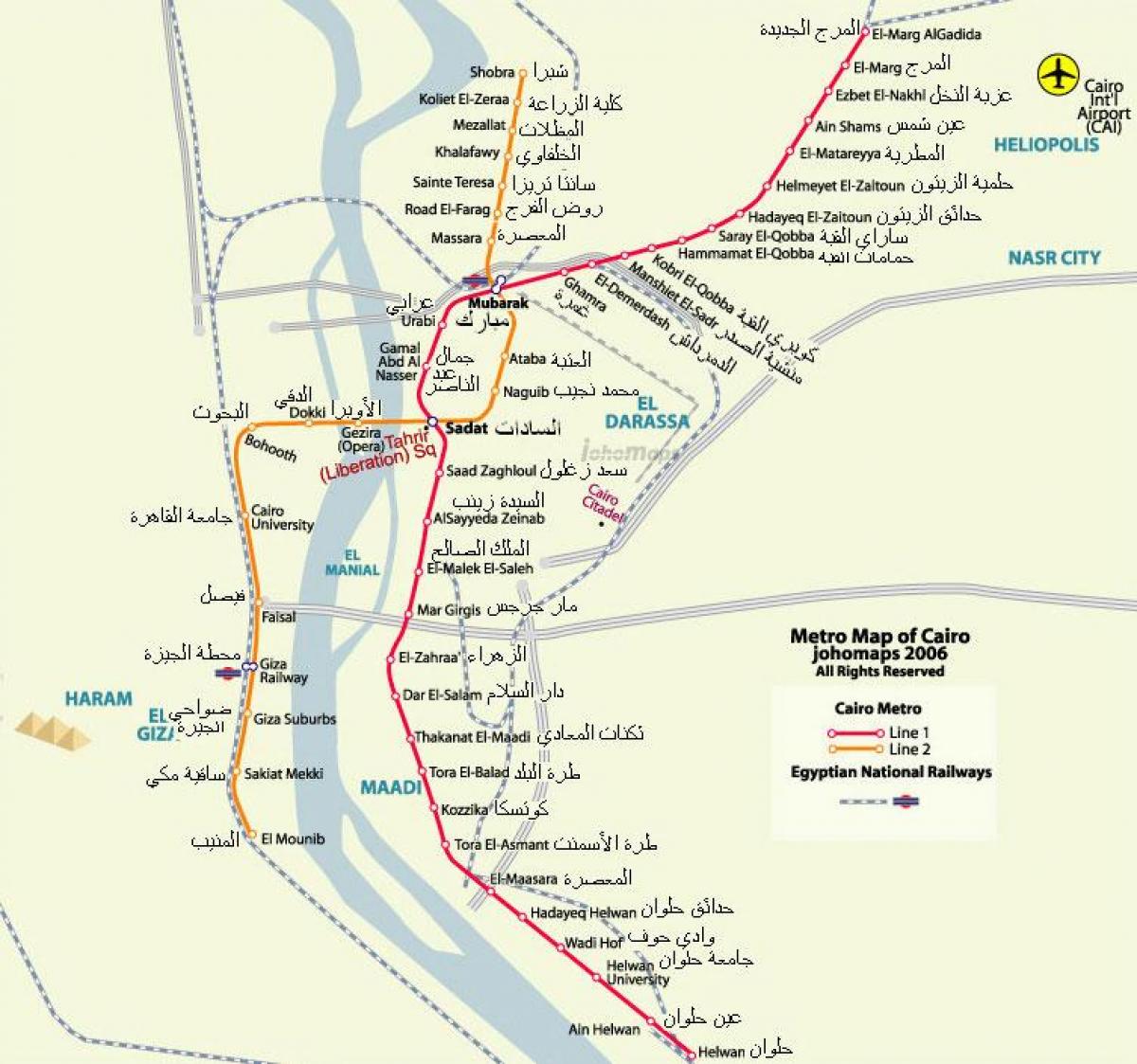 cairo metro kaart 2016