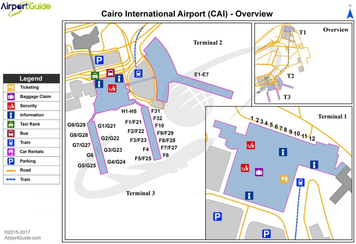 de internationale luchthaven van caïro kaart