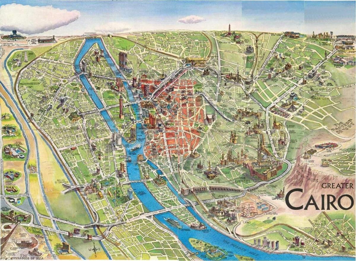 Kaart van het oude cairo