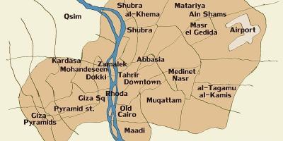 Kaart van caïro en de omliggende gebieden