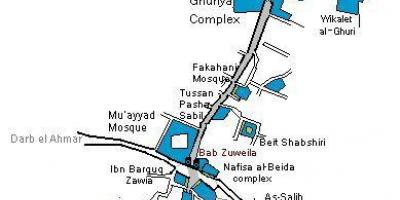 De Khan el khalili bazaar kaart